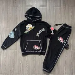 【極美品 L/M】XLARGE 刺繍 スウェット セットアップ パーカー