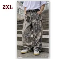 タイダイ柄 ワイドパンツ 2XL グランジ ストリート 韓国風 ユニセックス