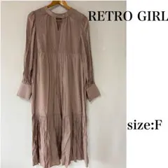 レトロガール　シアーティアードロングワンピース