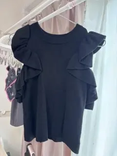 【週末セール】GRL 黒 半袖ニット