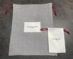 【限定2種類セット】Diorメゾンクリスチャンディオール 千鳥格子 巾着 ポーチ