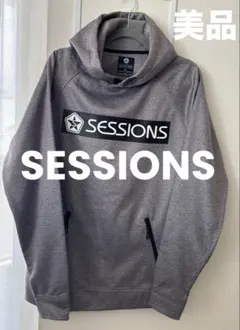 【美品】SESSIONSメンズ スノーボードウェア XL 撥水 フード付き 防寒