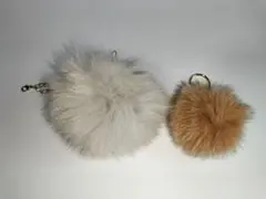 ファー ポンポン キーホルダー セット