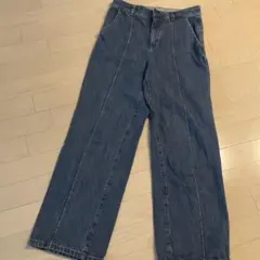 GU ジーユー　L デニムパンツ ブルー　長ズボン　ゆったり　ワイド