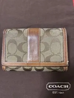 COACH 二つ折り財布 ブラウン/ベージュ