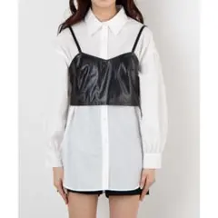【美品】 WEGO フェイクレザー ビスチェ ブラックのサムネイル