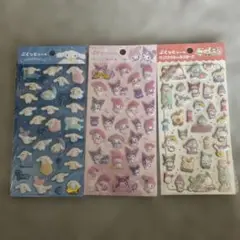サンリオ　ぷくっとシール　3枚　ステッカー キティ　クロミ　マイメロ　シナモン