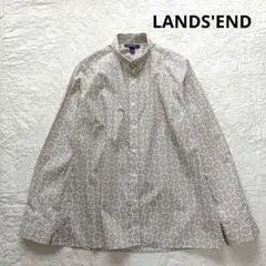 【新品未使用品】ランズエンド　リバティ柄　ブラウス　Aライン　ちび襟
