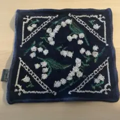 FEILER フェイラー　ネイビー　すずらん　タオルハンカチ