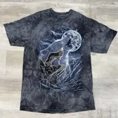 THE MOUNTAIN 狼 タイダイ Tシャツ M オオカミ アニマル 月のサムネイル