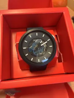 Swatch NIGHT TRIPスウォッチ ブラック スケルトン 箱付 - メルカリ