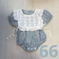 花柄ロンパース フリル付き 半袖　66サイズ