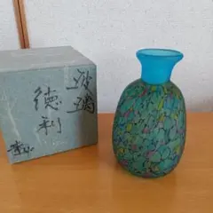 宙吹きガラス プラチナ箔流水紋花器 高橋克典 作 ガラス 花瓶 花器