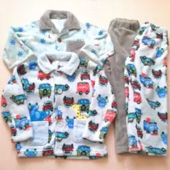 男の子 くるま フリース パジャマ セット ボア あったか モコモコ ふわふわ