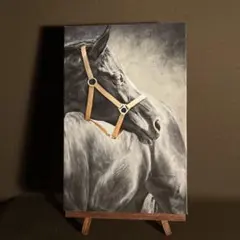 【一点物】躍動する神馬：光を纏う白馬のアート（F3号）新年に贈る開運画 一点物】躍動する神馬：光を纏う白馬のアート（F3号）新年に贈る開運画