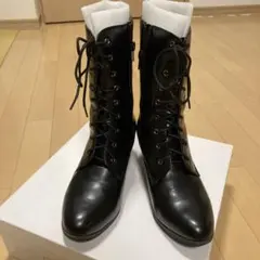 卒業式袴用　24.５レースアップ ブラックブーツ