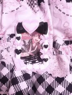 ハンドメイド トレカケース ホイップデコ ピンク 黒 量産型 平成女児 リボン