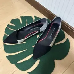 フラットシューズ ポインテッドトゥ 黒/グレー/ベージュ