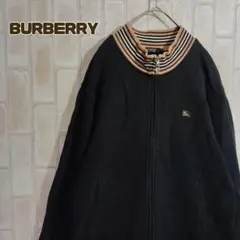 バーバリー　BURBERRY　スウェット　トレーナー　ノバチェック　黒　刺繍