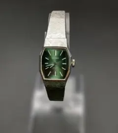 【動作確認済】SEIKO グリーン文字盤 手巻き時計