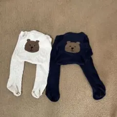 くまさんタイツ 2色セット　ネイビー　白
