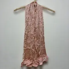 新品未使用　フランス製　フリル付きピンクストール