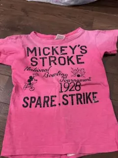 デニムダンガリー 半袖　ミッキーマウス