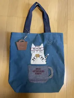 猫の刺繍　トートバッグ