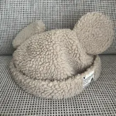 ミッキーマウス 耳付き帽子 ベージュ