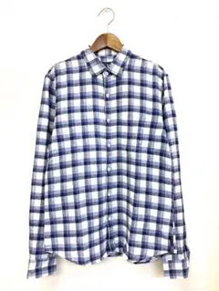 A|X ARMANI アルマーニ　0277チェック柄長袖シャツ ブルーのサムネイル