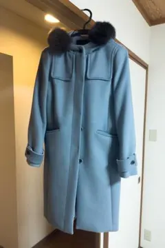 green label RF ファーフードダッフル風 3WAYコート★超美品