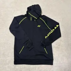 YONEX フード付きウォームアップウェア ユニS ブラック/ライム