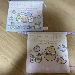 すみっコぐらし　一番くじ　巾着 ねこ　とんかつ とかげ　しろくま