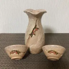 楽山焼 玉井楽山　愛媛　蟹彫り　蟹細工　時代物　希少品　徳利　お猪口 楽山焼 玉井楽山 愛媛 蟹彫り 蟹細工 時代物 希少品 徳利 お猪口