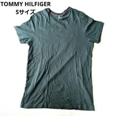 TOMMY HILFIGER Tシャツ S ダークグリーン ワンポイントロゴ