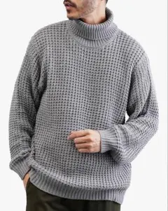 ジギーズショップ ワッフルタートルニット メンズ XL グレー 新品✨