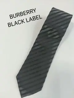 バーバリー ブラックレーベル ネクタイ ストライプ シルバーラメ 光沢