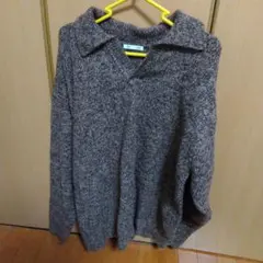 GU ブラウン Vネック セーター