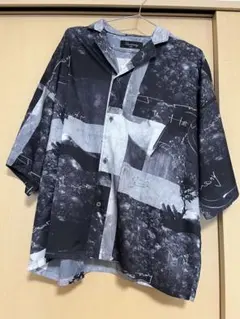【新品・未使用】アンリラクシング　半袖シャツ ブラック/グレーのサムネイル