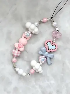 ビーズストラップ スマホストラップ 携帯ストラップ うさぎ