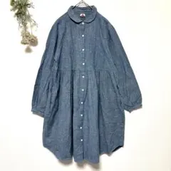 MAMAIKUKO ママイクコ｜リネンコットンシャツワンピース｜丸襟｜麻綿｜ＳＭ