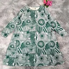 BARNDOOR◎膝丈ワンピース(M)花柄 総柄 チュニック ゆったり体型カバー