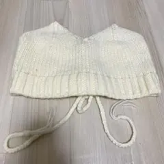 アイボリー ニットビスチェ クロスストラップ