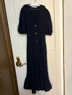 ZARA ネイビー ニットワンピース Sサイズ