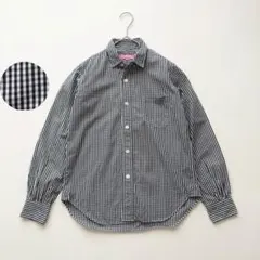 美品✨ジュンヤワタナベ ギャルソンマン ギンガムチェックシャツ S 白 黒のサムネイル