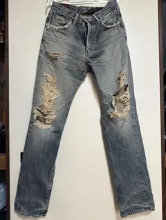 EDWIN ダメージジーンズ グレー ストレート