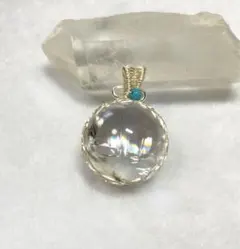 天然石パワーストーン　虹入り透明水晶ペンダントトップ④