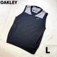 OAKLEY 背中ビックロゴ 刺繍ロゴ 薄手 軽量ストレッチゴルフニットベストL
