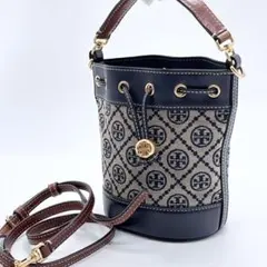 美品✨トリーバーチ ショルダーバッグ 2way バケット 巾着 ネイビー