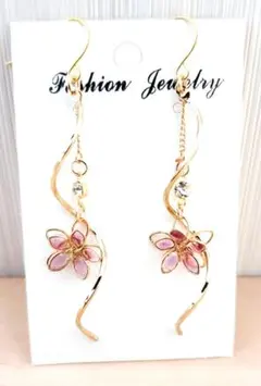 408# ピアス ハンドメイド フラワー レジン 桜 夏ピアス 春ピアス